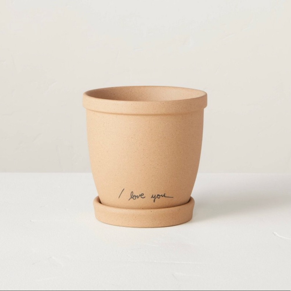 Hearth & Hand with Magnolia “I love you” Etched Stoneware Planter NWT